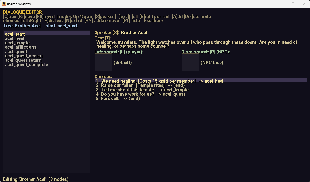 Dialogue editor